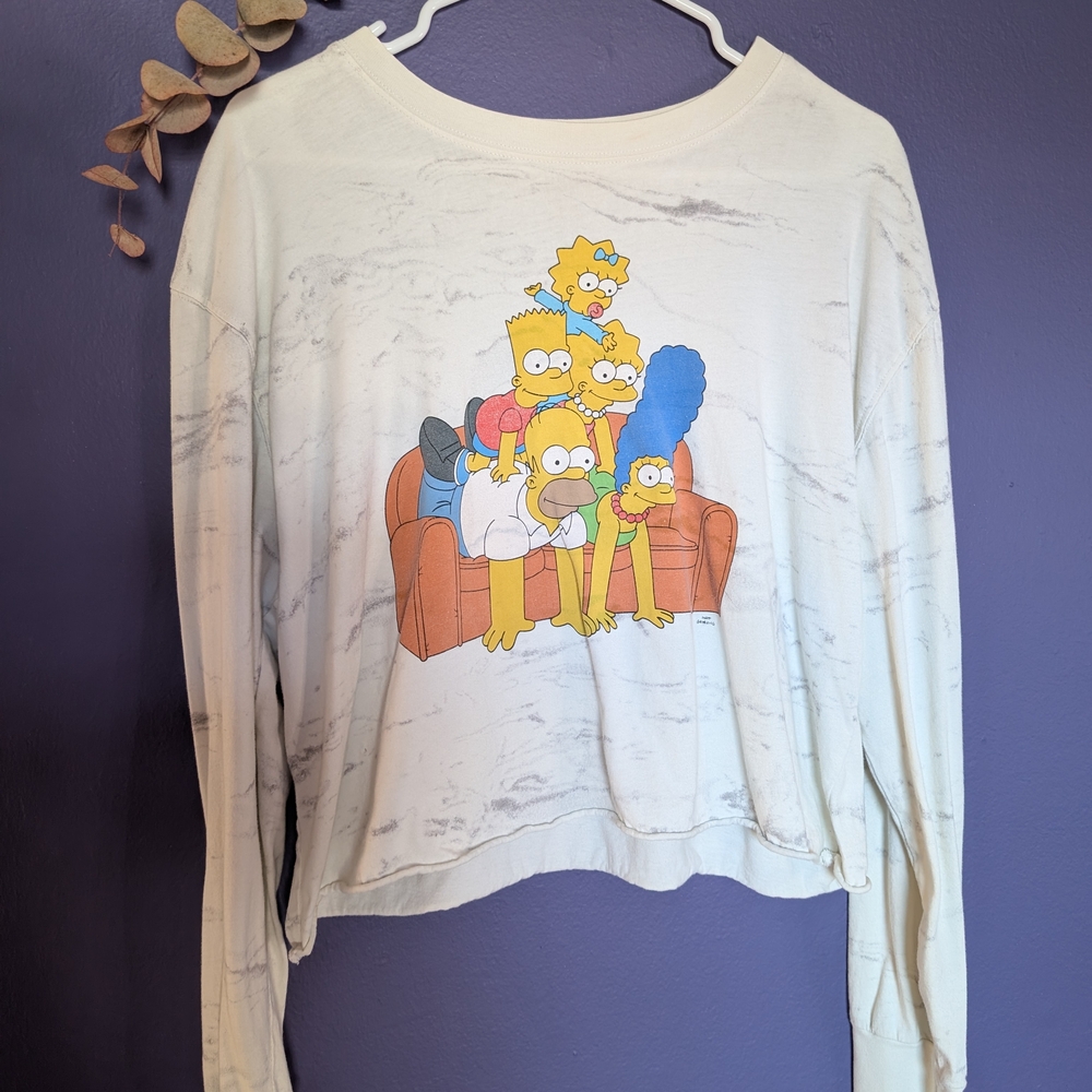 Simpsons Vintage Tee White Long Sleeve Shirt
